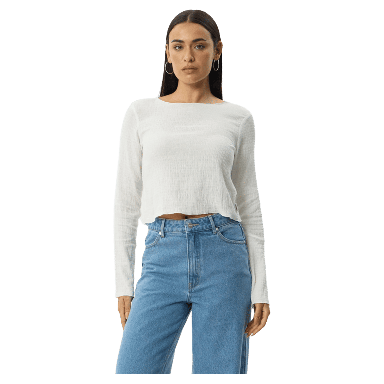 Focus Seersucker Long Sleeve Top - Womens