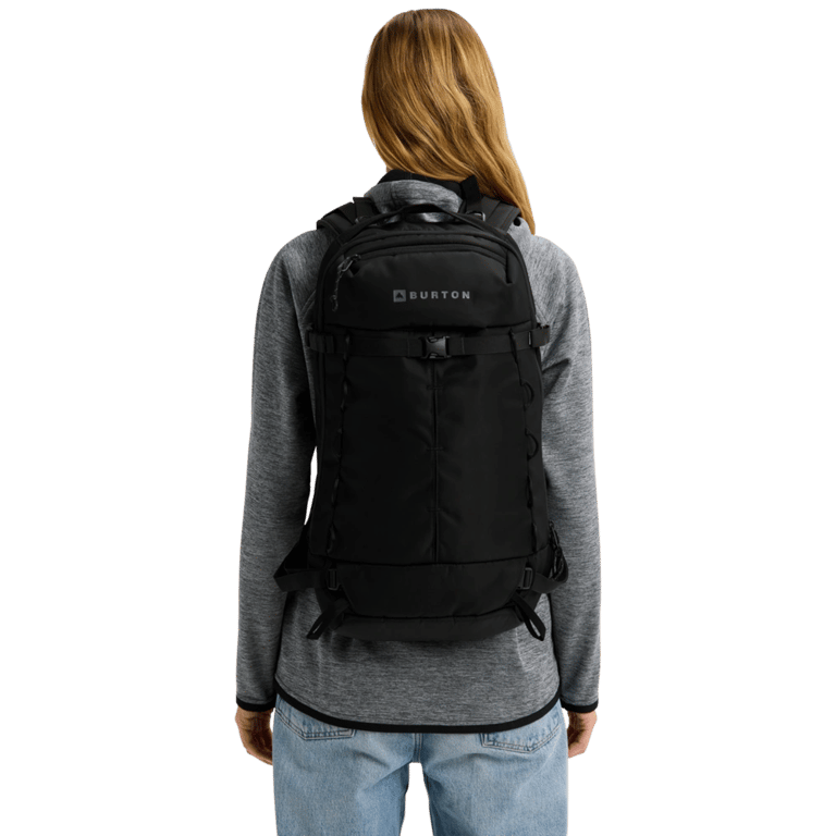 Alternative view of the Burton Sidehill Backcountry Backpack in True Black colourway, unisex's model