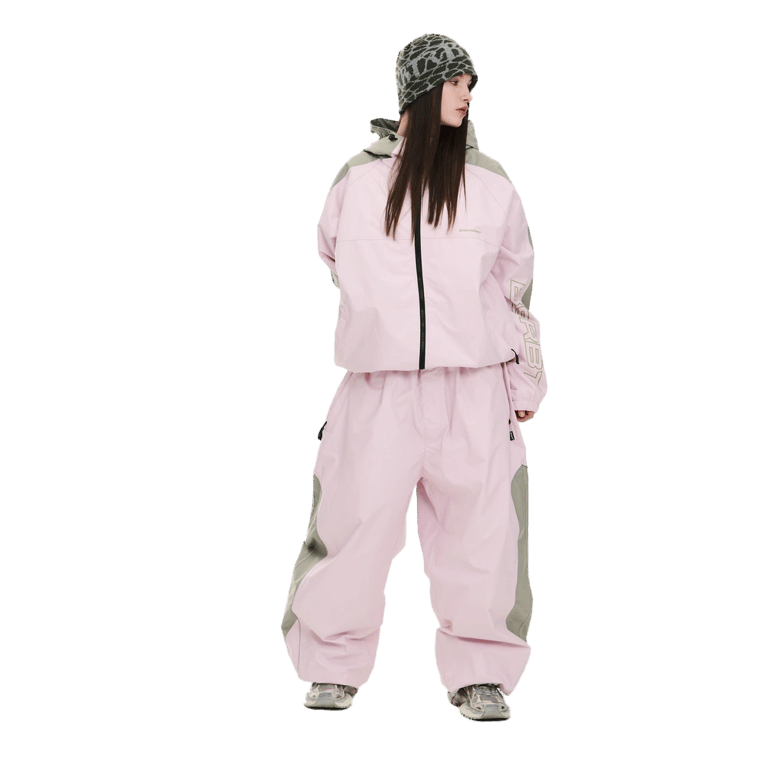 Light Weight Reflective Line Super Wide Jogger Snowboard Pants