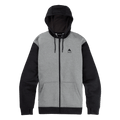 Main view of the Burton Oak Full-Zip Hoodie in True Black Heather colourway, mens's model