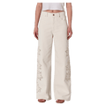 Front view of women in the Relaxed Sailor Long Jeans in colour Cream
