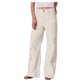 Front view of women in the Relaxed Sailor Long Jeans in colour Cream