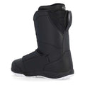 Side profile of black Ride Deadbolt snowboard boot with a white speckled sole and heel pull tab.