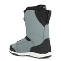 Grey and black Ride Deadbolt snowboard boot with a white midsole, rear pull loop, and Intuition foam liner.