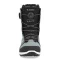 Front view of a grey and black Ride Deadbolt snowboard boot with a BOA lacing system and white midsole.