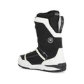Ride Deadbolt snowboard boots in black and white with a speckled sole and side Boa lacing system.