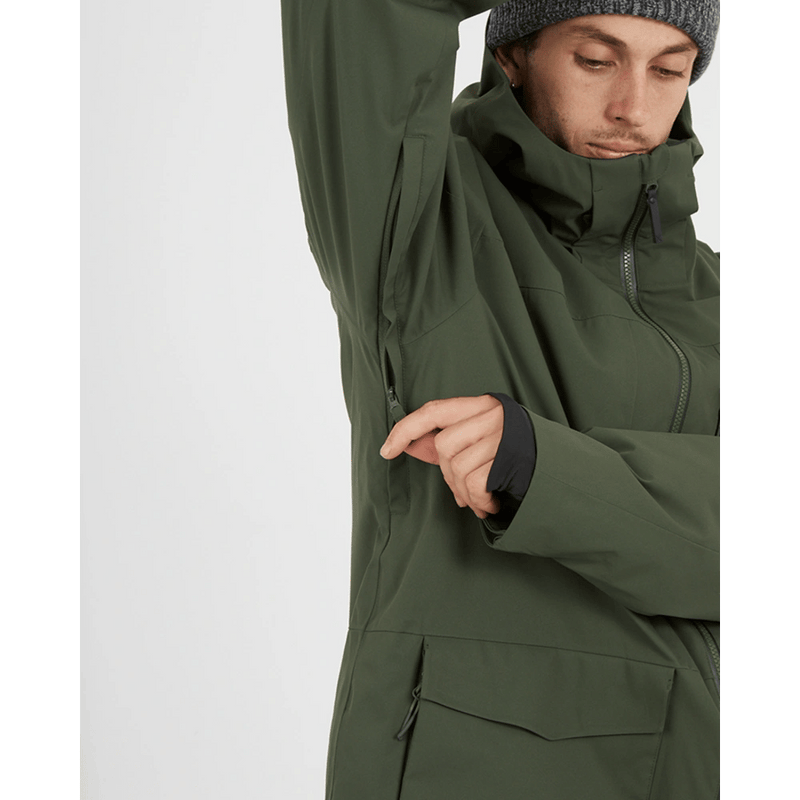 Front view of XTM Ridge Line Ski Jacket in colour Ivy