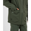 Pocket view of XTM Ridge Line Ski Jacket in colour Ivy