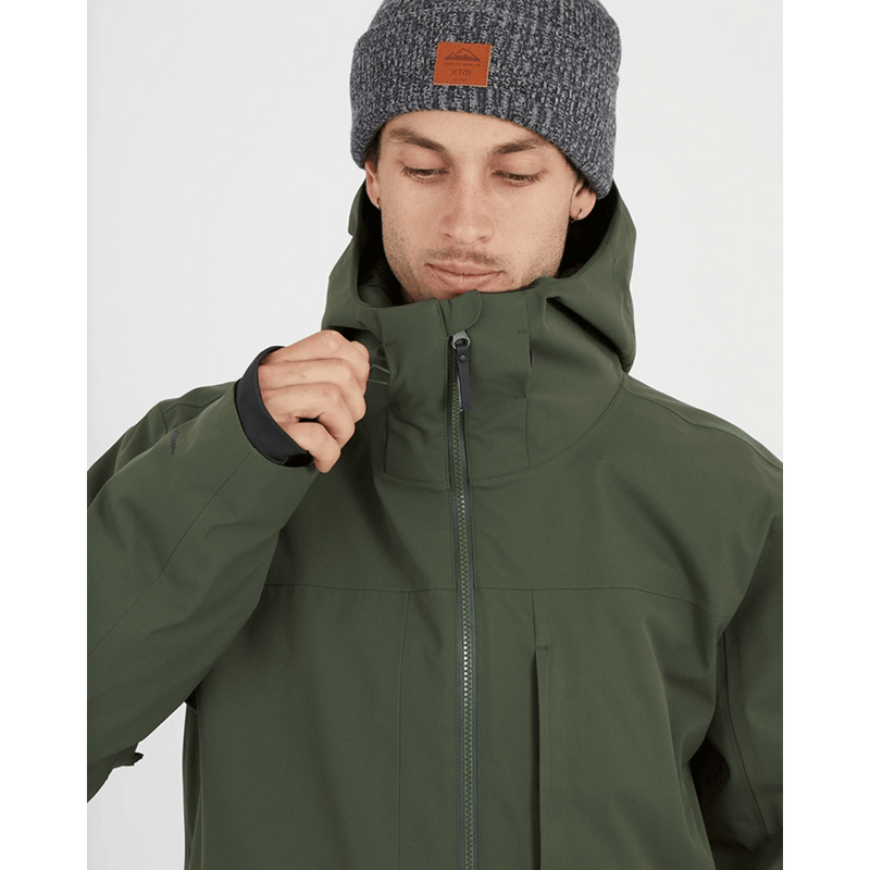 Front view of XTM Ridge Line Ski Jacket in colour Ivy