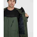 Inside view of XTM Ridge Line Ski Jacket in colour Ivy