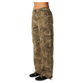 Rip Curl women's Paradise Camo Cargo Pant in olive green with floral print, side cargo pocket, and relaxed fit.