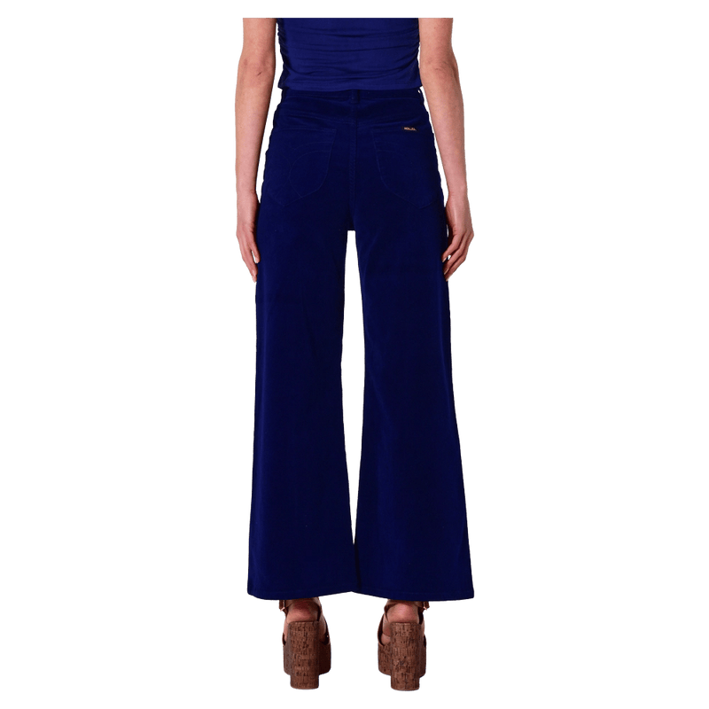 Back view of a women in the Sailor Deco Marine Cord Jeans in colour Marine