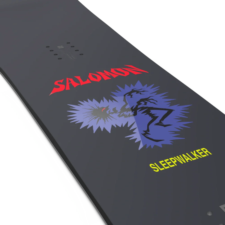 Art view of the Salomon 2027 Sleepwalker Grom Snowboard, kids model.