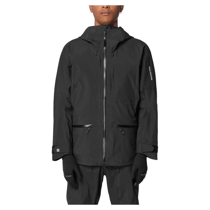 Front view of the Salomon Absolute 3L Ski Jacket, Deep Black