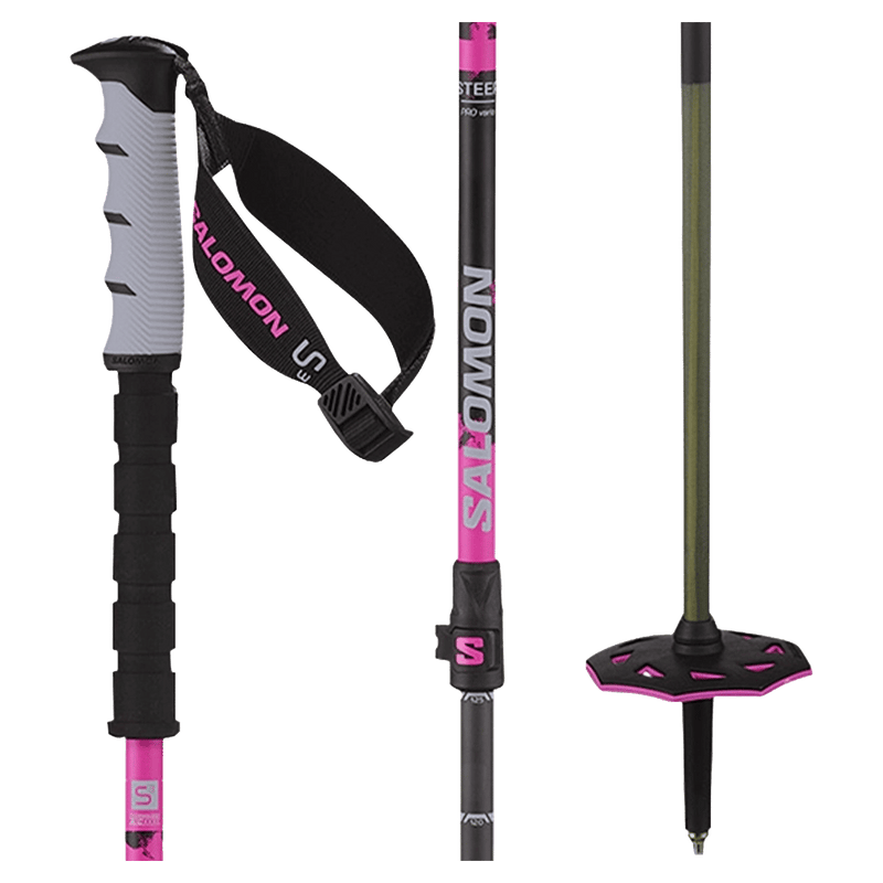First view of the SALOMON Steep Pro Vario S3 Black Rhodamine Poles, 26/27 Unisex's model
