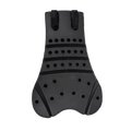 Back view of the Endeavor Bum Protector Pads, featuring a foam pad in a heart-like shape with ventilation holes and slip clip attachments