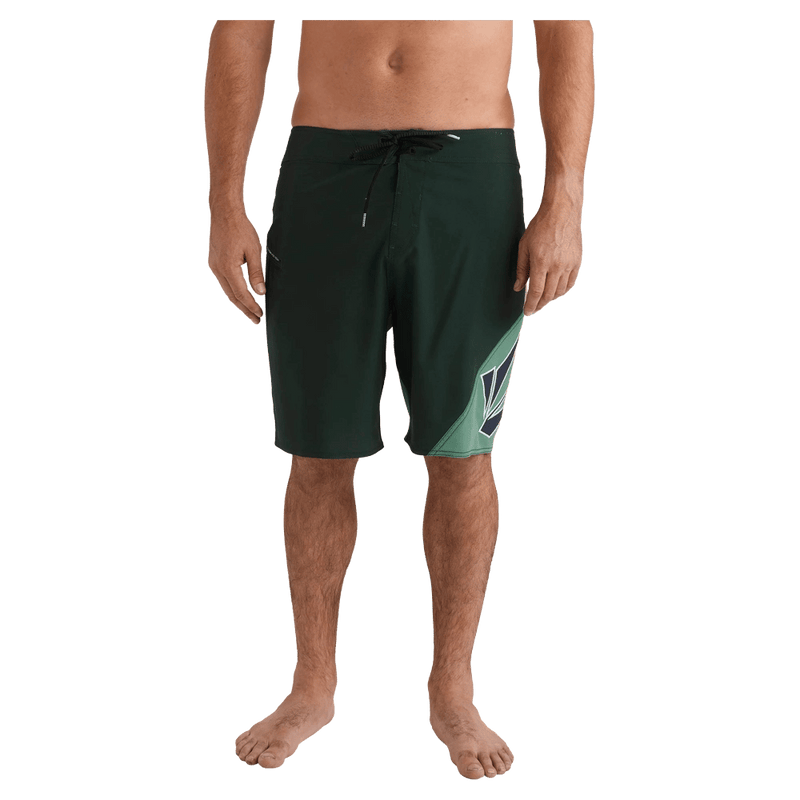 Front view of the Volcom Vee Bee Mod Short in Scarab colourway, men's model