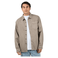 Main view of the St Goliath Moab LS Shirt in Mushroom colourway, men's model