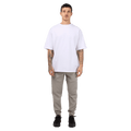 Full-body view of the St. Goliath Tech Track Pants in Grey colourway, men's model