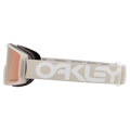 Side view of the Oakley Line Miner XM Goggles in Cool Grey, Prizm Rose Gold lens, unisex model