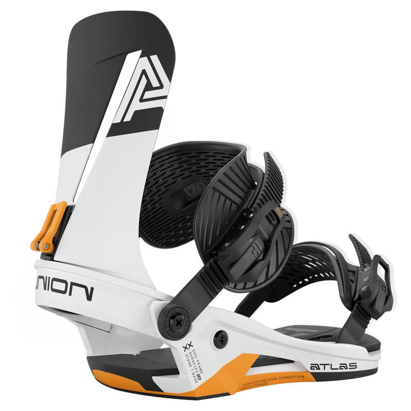 White Orange Union Atlas Snowboard Bindings