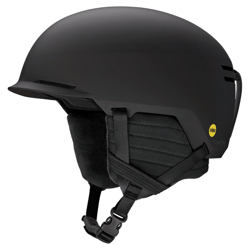 Main view of the Smith Scout Helmet in Matte Black colourway, unisex's model