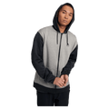 Front view of the Burton Oak Full-Zip Hoodie in True Black Heather colourway, mens's model