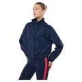 Side view of the PE NATION Shield Dark Navy Jacket, 26/27 Womens's model