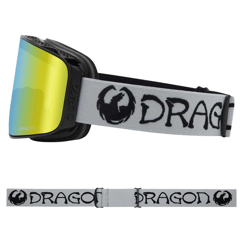 Side view of the Dragon NFX Mag OTG Low Bridge Goggle, Classic Grey