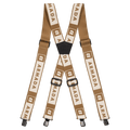 Main view of the Armada Stage Suspenders in Golden Brown colourway, unisex's model