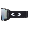 Side view of the Oakley Line Miner XM Goggles in Matte Black, Prizm Sage Gold lens, unisex model