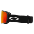 Side view of the Oakley Line Miner Pro XM Goggles in Matte Black, Prizm Torch and Iced lens, unisex model