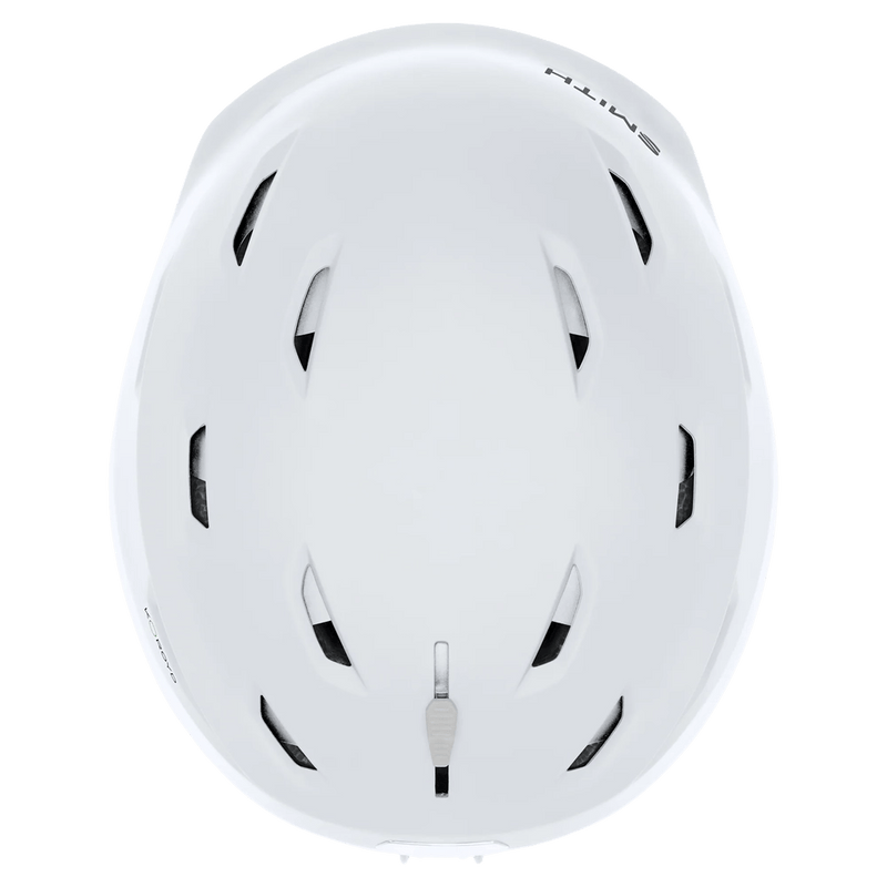 Top view of the Smith Liberty Mips Helmet in Matte White colourway, unisex's model