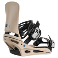 Side view of the Burton Cartel Bindings in Summit Taupe colourway, mens/unisex's model