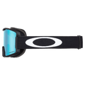 Side view of the Oakley Line Miner XS Goggles in Matte Black, Prizm Sapphire lens, kids model