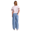 Back view of the Eve Girl Emily Barrel Jean in Blue colourway, kids's model