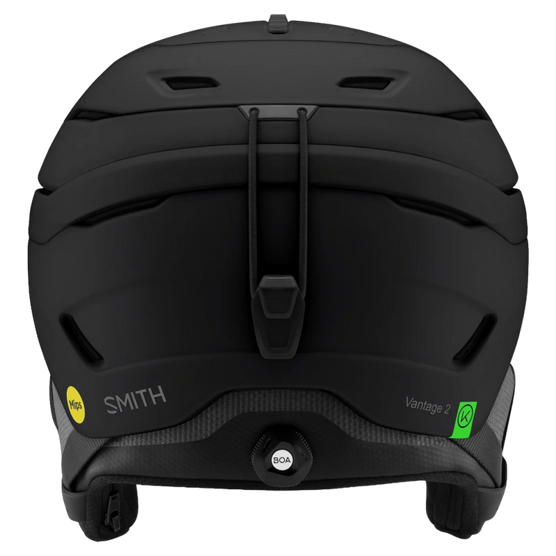 Back view of the Smith Vantage 2 MIPS Helmet in Matte Black colourway, unisex's model