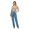 Washed Rib Scoop Neck L/S Tee - Womens