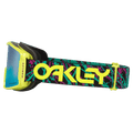 Side view of the Oakley Line Miner XM Goggles in Jaxson Blue, Prizm Sapphire lens, unisex model