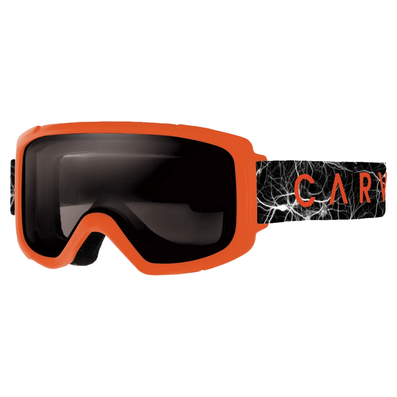 Main view of the Carve Glide Goggles in Orange, Grey lens, unisex model