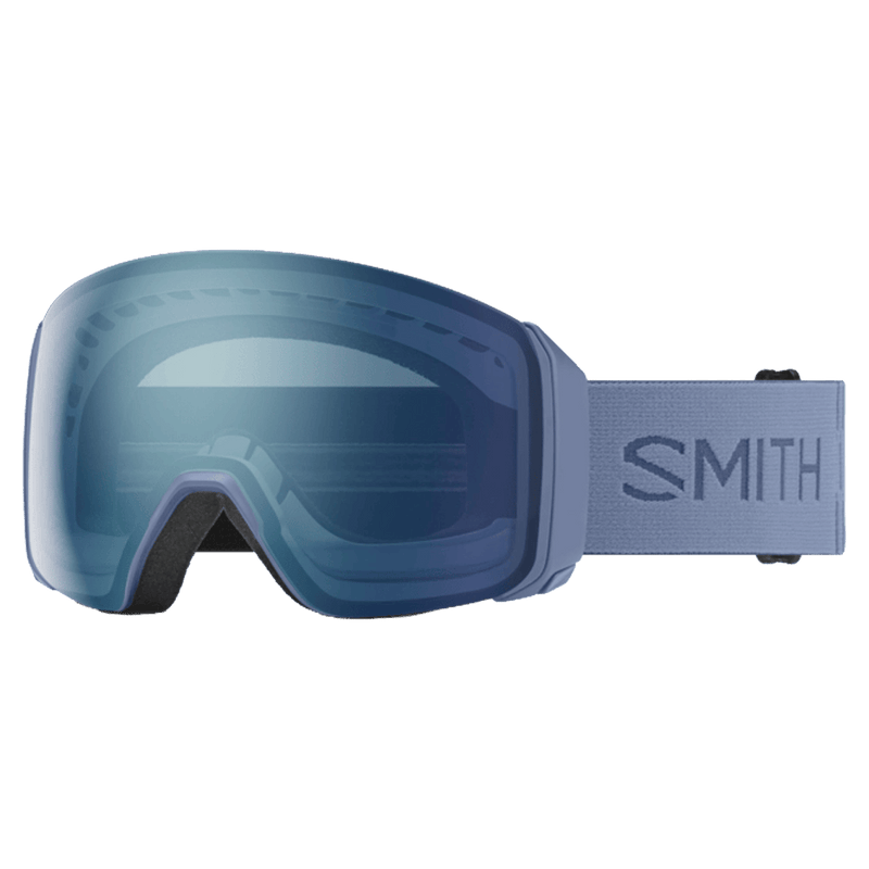 Main view of the Smith 4D MAG XL Goggles in Granite Blue, Everyday Blue Mirror lens, unisex model