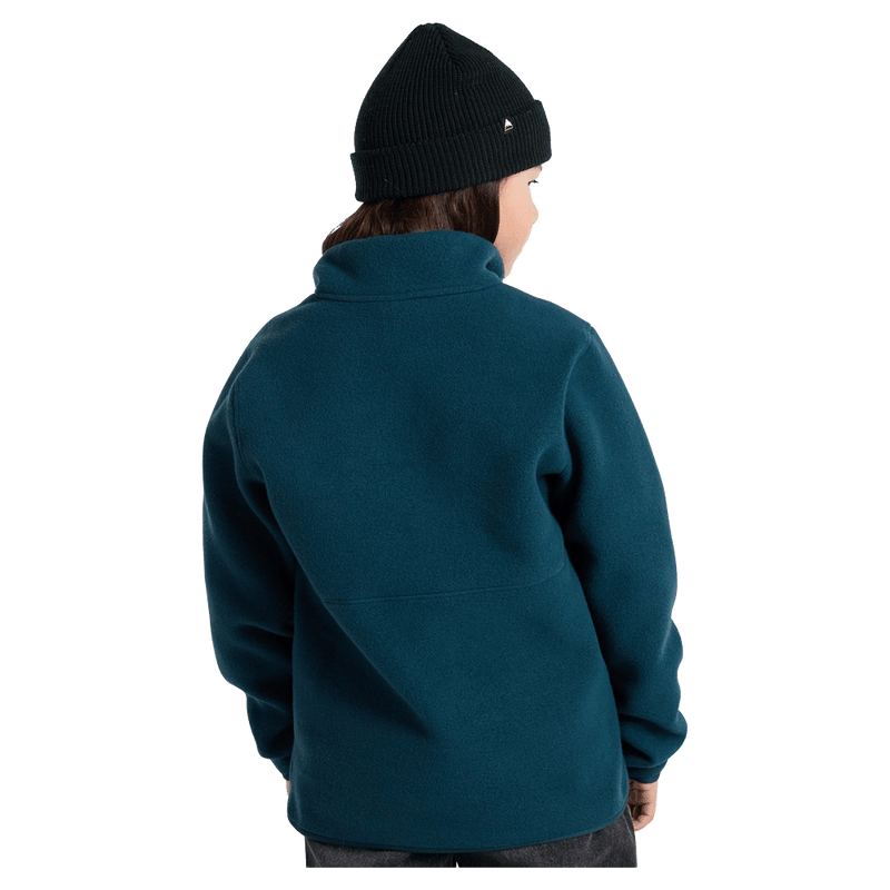 Back view of the Burton Cinder Anorak in Deep Emerald colourway, kids's model