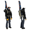 Splitboard view of the OSPREY Soeldon 32L Olive Tan_Earl Grey Bags, 26/27 Unisex's model