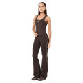 Full view of the PE NATION Preview Piping Leggings Coffee Pants, 26/27 Womens's model