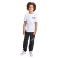 Full-body view of the St Goliath Freestyle Track Pant in Black colourway, kids's model