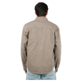 Back view of the St Goliath Moab LS Shirt in Mushroom colourway, men's model