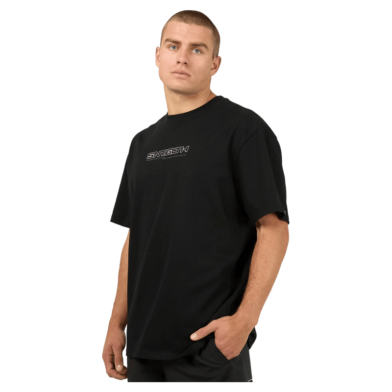Front view of the St Goliath Hyperlink Tee in Black colourway, men's model
