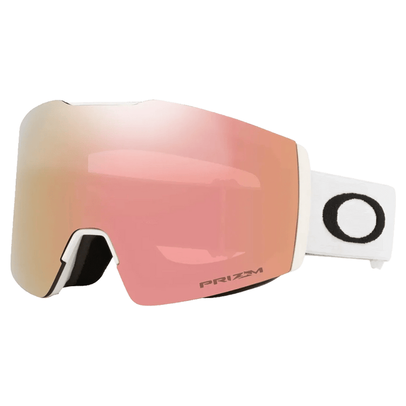 Main view of the Oakley Fall Line XL Goggles in Matte White, Prizm Rose Gold lens, unisex model
