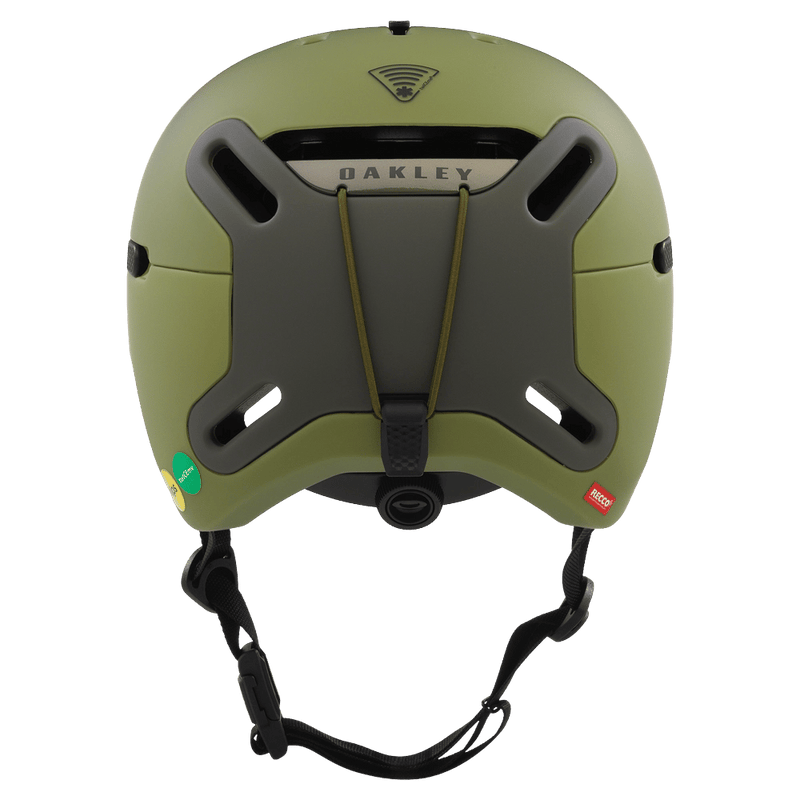 Rear view of the Oakley MOD BC Matte Fern/Dark Brush Helmet, 26/27 Unisex's model