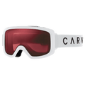 Main view of the Carve Glide Goggles in Matte White, Rose lens, unisex model